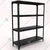 FIDVI® 9D X 29L X 36H Inch 4 Shelves Powder Coated Slotted Angle Metal Rack With Accessories ( SR-004)