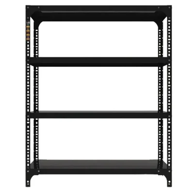 FIDVI® 9D X 29L X 36H Inch 4 Shelves Powder Coated Slotted Angle Metal Rack With Accessories ( SR-004)