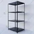 ALIJA 99H X 47L X 15D Inches 4 Shelves Multipurpose Storage Rack With accessories ( Colour- Black) 