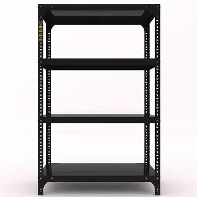 FIDVI® 12D X 23L X 36H Inch 4 Shelves Powder Coated Slotted Angle Metal Rack With Accessories ( SR-007)