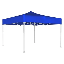ORILEY 6.5 Feet (Blue) Foldable Gazebo Tent with 4 Side Open/Pop-up for Outdoor & Terrace Garden 