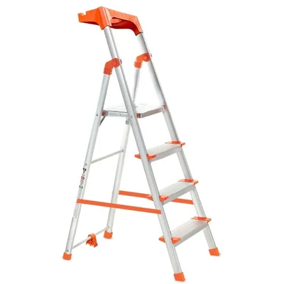 PROHOME 4 Step Foldable Aluminium Tool Tray Ladder for Home ( AQUA-LADD-04 APEX ) 5-Year Warranty