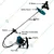 GRAMSTRONG 5 In 1 Multi Attachment 4 Stroke Backpack Brush Cutter With Flat & Cross Blade Tiller Combo
