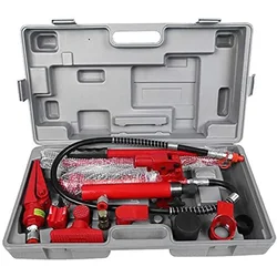 VOLTZ 4 Ton Porta Jack Power Hydraulic Jack Holder Bodywork Repair Kit for Auto Car Repair Tool, 2 meters Hose Lift