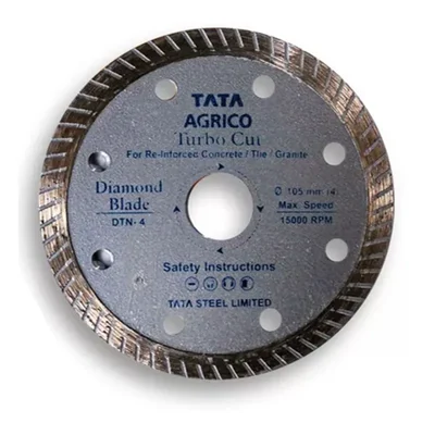Tata Agrico 4" Turbo DMD Diamond Saw Blade | Max 15000 RPM Precision Cutting Wheel for Concrete & Tile