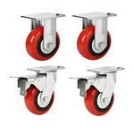 Suwas Trolley 4 x 2 Inch Pack Of 4 PU Caster Wheel With 1200 Kg Load Capacity ( 2 Fixed And 2 Swivel With Brake Type) | 6 Months Warranty