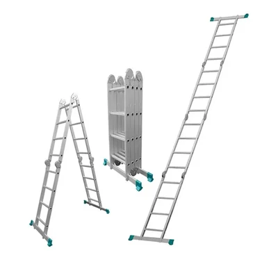 Total 4x4 Steps 150 Kg Load Capacity Multi Purpose Aluminium Ladder- With 2pcs Scaffold Plate (THLAD04441)