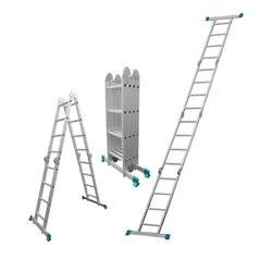 Total 4x4 Steps 150 Kg Load Capacity Multi Purpose Aluminium Ladder- With 2pcs Scaffold Plate (THLAD04441) 