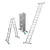 Total 4x4 Steps 150 Kg Load Capacity Multi Purpose Aluminium Ladder- With 2pcs Scaffold Plate (THLAD04441)