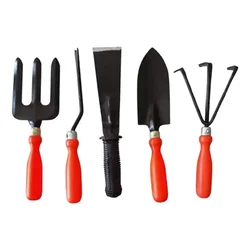 AGT 5 Pcs Gardening Tools Combo of Weeder, Small Trowel, Cultivator, Fork & Khurpi (Set of 5)