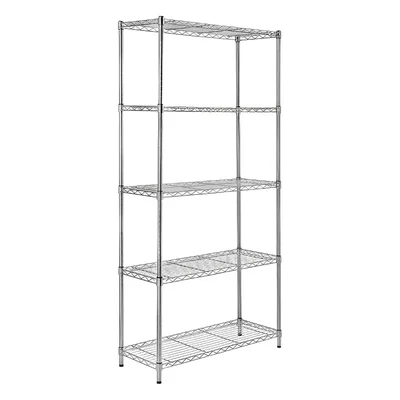 Rackwell 36X15X72 Inches 5 Shelves Stainless Steel Adjustable Boltless Rack For Multipurpose Uses