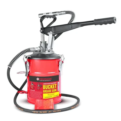 Freemans 5000 PSI 5kg High Pressure Manual Bucket Grease Dispenser Pump with Variable Stroke Handle & Hose, BP5
