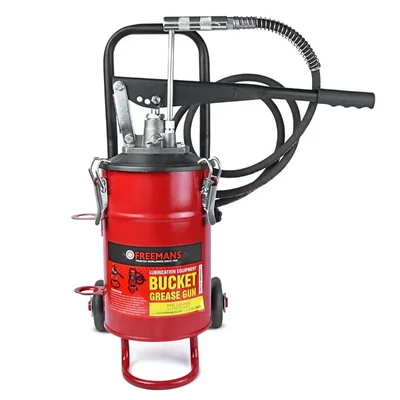 Freemans 5000 PSI High Pressure Bucket Grease Pump with Trolley Foot Rest and Variable Stroke Handle, BPT5