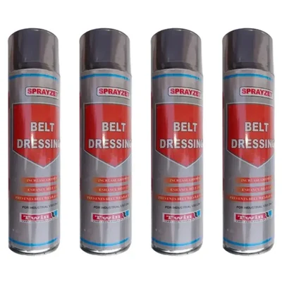 4 Pack of Sprayzet (500ml x 4pcs) Belt Dressing to Prevent Hardening, Heat Agening, Cracking, Gripping Failures