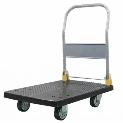 Premium Quality 500 kg Load Capacity Foldable Metal Platform Trolley With Stainless Steel Handle, 3.5 ft x 2 ft Platform Size