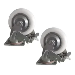 Suwas Trolley 2 Pieces 6 x 2 Inch Polypropylene 500 Kg Load Capacity Swivel With Brake Caster Wheel | 6 Month Warranty