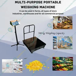 True Weight MS Checkered Platform Scale Weighing Machine, 500kg Capacity (TWP-500) with 1-Year Warranty