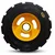Heavy Duty 300 x 88 MM / 12 x 3.5 Inch 500 Kg Load Capacity Rubber Wheel ( C.I + Wheel ) Without Ball Bearing