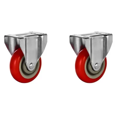 Heavy Duty 4 inch Fixed Type PU Caster Wheel, 125 kg per Wheel Load Capacity(Pack-2 pcs)