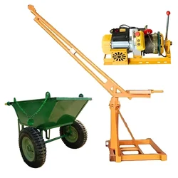 HT 500 kg 360° Mini Crane With Electric Clutch Winch, 5 Hp Motor - 8 mm 50 Meter Wire Rope And 1 Wheel Trolley