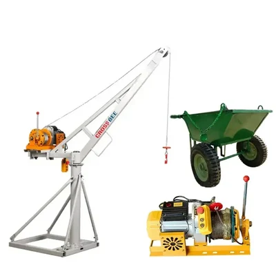 Crossbee 500 kg Mini Crane 360° With Electric Clutch Winch, 3 HP Motor - 50 Meter 8 mm Wire Rope & 1 Pcs Double Wheel Trolley