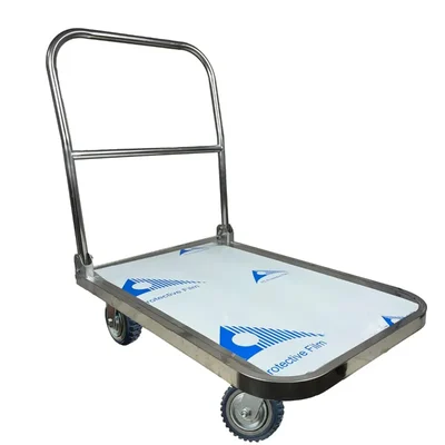 Welbuilt 500 kg  Stainless Steel Foldable Platform Trolley with 360 Degree Swivel Wheels