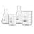 Bello (2pcs x 500ml), (2pcs x 100ml) Beakers and Conical Flasks with Graduation Marks, 3.3 Borosilicate Glass Material