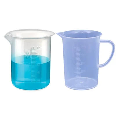 Bello 2pcs x 500ml Polypropylene Beaker with Graduation Marks for Laboratory