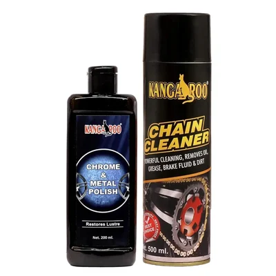 Kangaroo 500ml Chain Cleaner + 200ml Chrome Metal Polish Combo CC-MP-2022 (CC-500-CMP-200B)