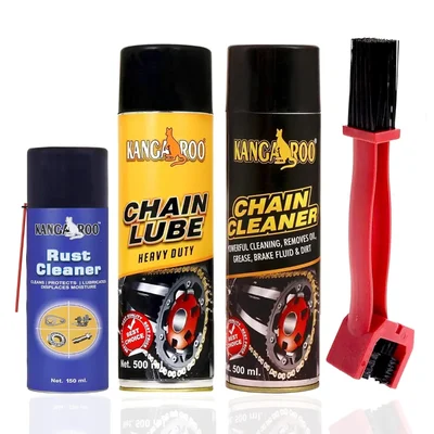 KANGAROO 500ml Chain Lube Cleaner Rust Remover Brush Kit Bike Care Kit RRCLCCB (R150_CLCC_B_500)