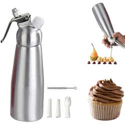 500 ml Cream Whipper with 3 nozzles and a cleaning brush