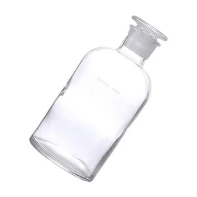 Cometek 500ml Narrow Neck Reagent Bottle with Glass Stopper Reusable Soda Glass Storage