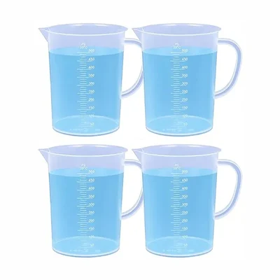 Labxprt 500ml Polypropylene Lab Measuring Jug with Handle and Spout Autoclavable Plastic Graduated Container Pack of 4
