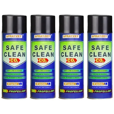 4 Pack of Sprayzet (500ml x 4pcs) Safe Clean CO2 Spray for Cleaning Electrical System to Prevents Overheating, Leakages