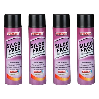 4 Pack of Sprayzet (500ml x 4pcs) Silco Free Release Agent Spray for Plastics, Natural Rubber & Synthetic Rubbers