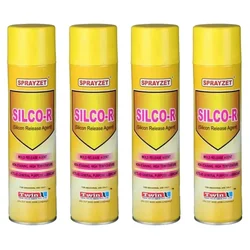 4 Pack of Sprayzet (500ml x 4pcs) Silco-R Silicon Based Mold Release Agent for Plastic, Rubber, Nylon Metal Molds, Dies