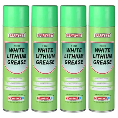 4 Pack of Sprayzet (500ml x 4pcs) White Lithium Grease to Provides All Weather Lubrication for Any Moving Parts