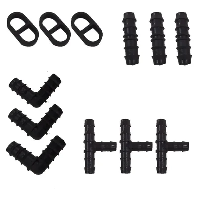 500 Pcs of Drip Irrigation Kit, 1/2 inch Tubing Set Accessories (Tees, Couplings, Elbows, End Cap)