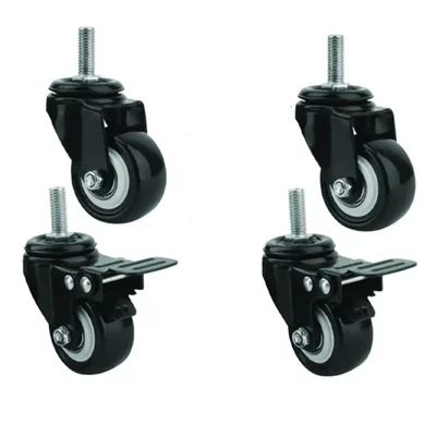 Heavy Duty 50 x 25 mm Thread Type 200 Kg Load Capacity Caster Wheel (Pack Of 4)