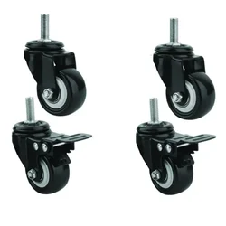Heavy Duty 50 x 25 mm Thread Type 200 Kg Load Capacity Caster Wheel (Pack Of 4)