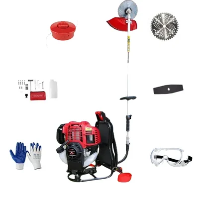 VI-POWER GOLD GX50, 50CC 4-Stroke Backpack Petrol Brush Cutter | 2 HP Grass Trimming & Crop Cutting Machine