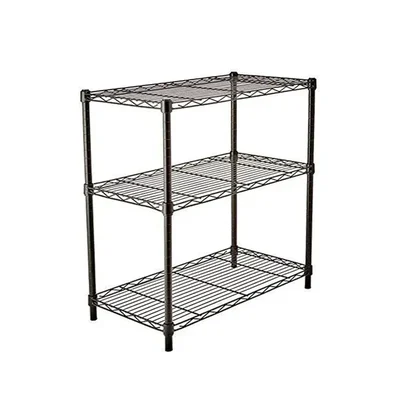 Rackwell 48 x 30 x 15 Inches 3-Shelves Mild Steel Black Coated Boltless Rack For Multipurpose Uses