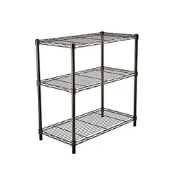 Rackwell 48 x 30 x 15 Inches 3-Shelves Mild Steel Black Coated Boltless Rack For Multipurpose Uses