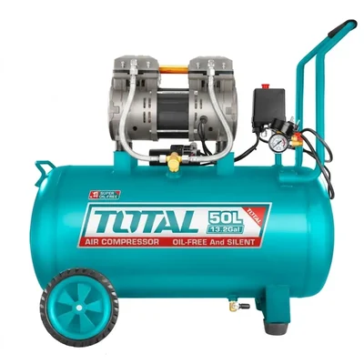 TOTAL 50L 1.2kW 1.6HP 2850RPM Oil-Free Silent Air Compressor TCS1120508