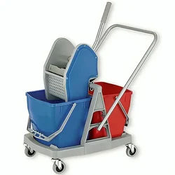 Surie Polex 40 Liters Double Bucket Wringer Trolley With Down Press For Cleaning And Mopping