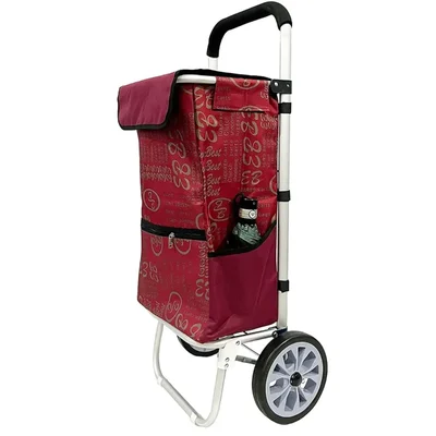 BESTLO EVERBEST® 50 Liter Jumbo Shopping Trolley Bag with Wheels -Red Colour( 2 Year Warranty )