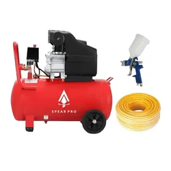 Spear 50 Liters Air Compressor With 2.5 HP Motor, Paint Gun and Pipe Combo (1 Year Warranty)