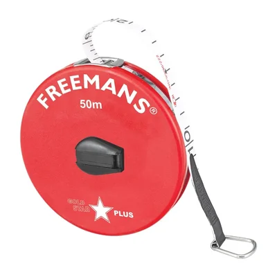 Freemans 50m Fiberglass Tape Goldstar Plus Measuring Tool Long Distance Surveying Construction Weather Resistant FG50