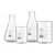 SBT Instruments 3.3 Borosilicate Glass 4pcs Combo of Beaker and Conical Flask 250ml, 50ml with Graduation Marks