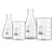 Bello (2pcs x 500ml), (2pcs x 50ml) Beakers and Conical Flasks with Graduation Marks, 3.3 Borosilicate Glass Material